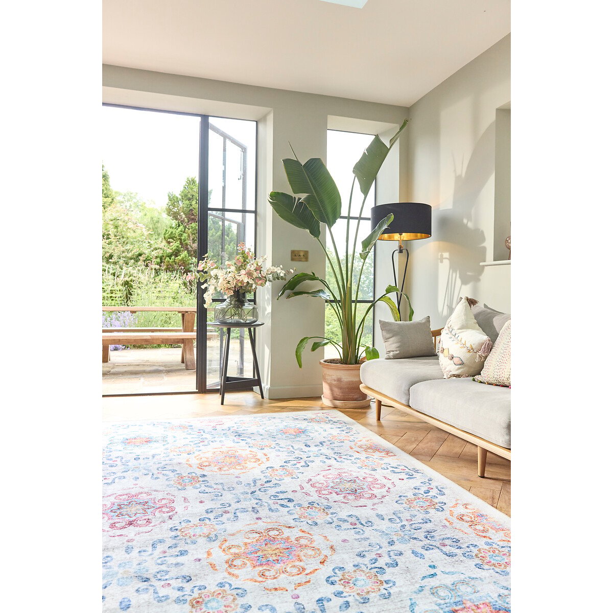 Modern Damask Eco-Washable Rug multi-coloured, HUG RUG