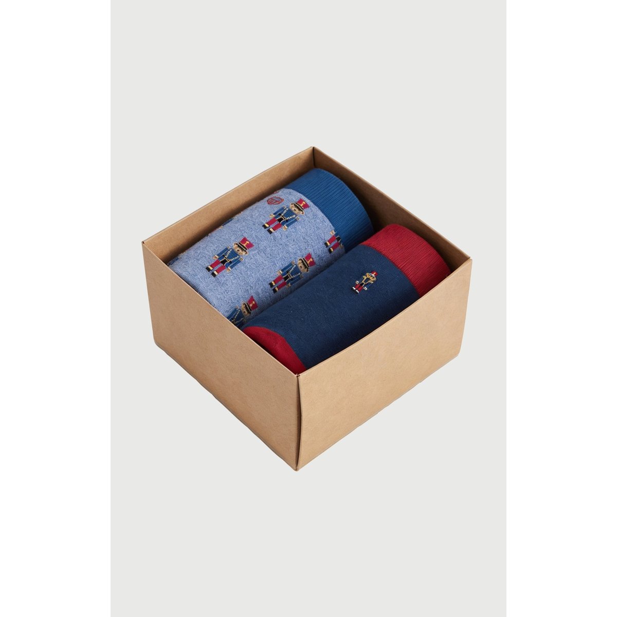 Pack 2 chaussettes en coton imprimé Casse-noisette denim, ARTHUR
