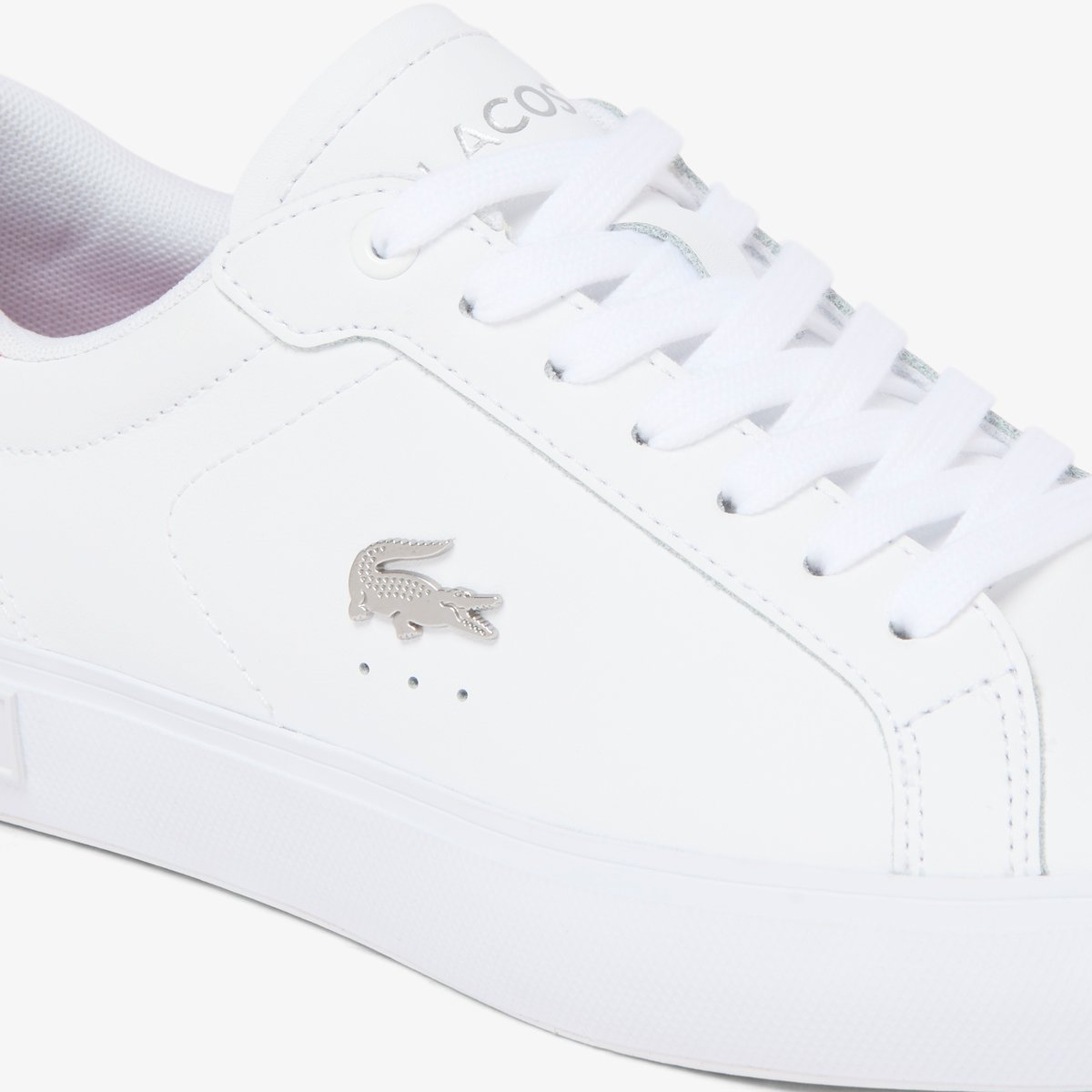 Sneakers Powercourt femme en cuir rose-1s6, LACOSTE
