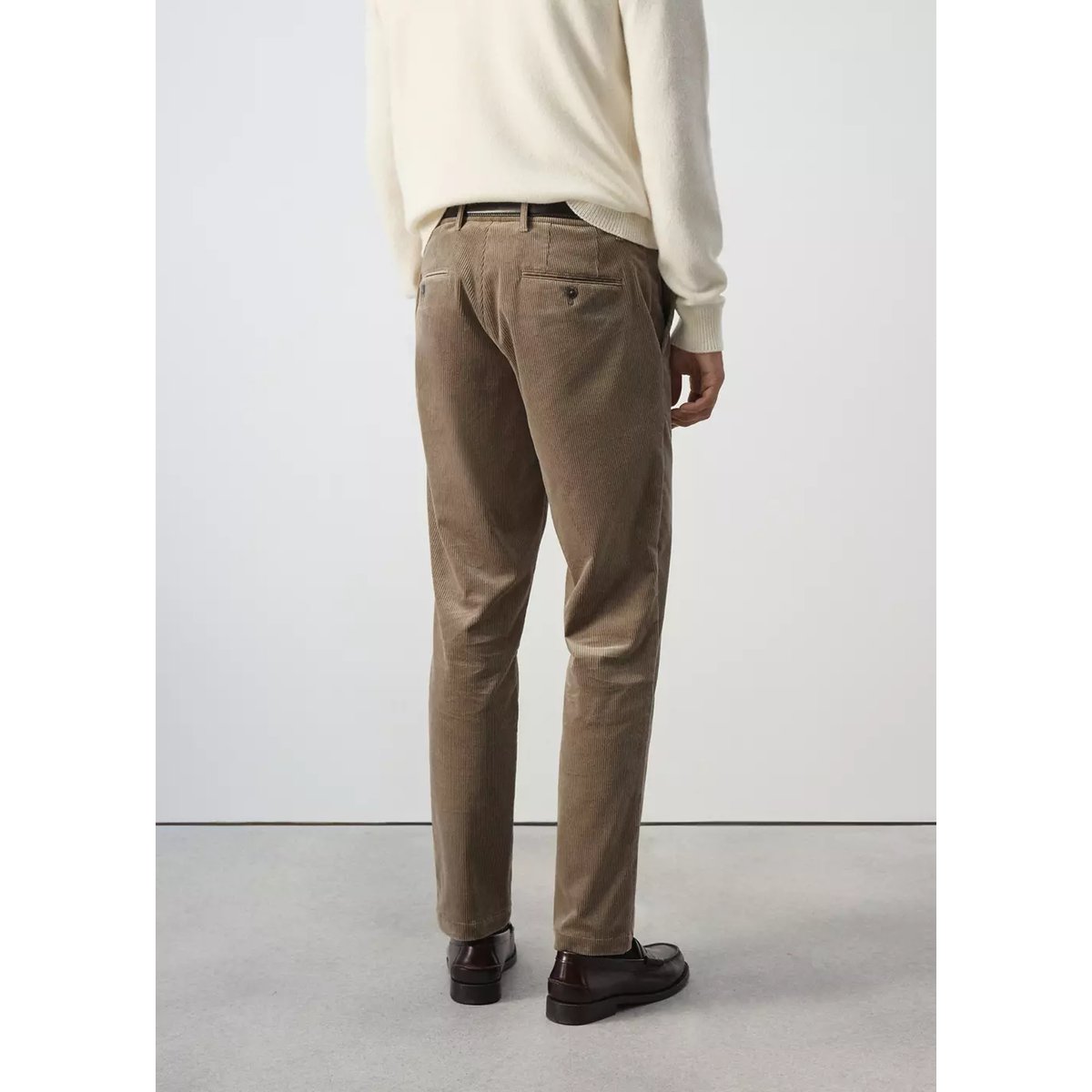 Pantalon velours côtelé slim-fit tabac, MANGO MAN