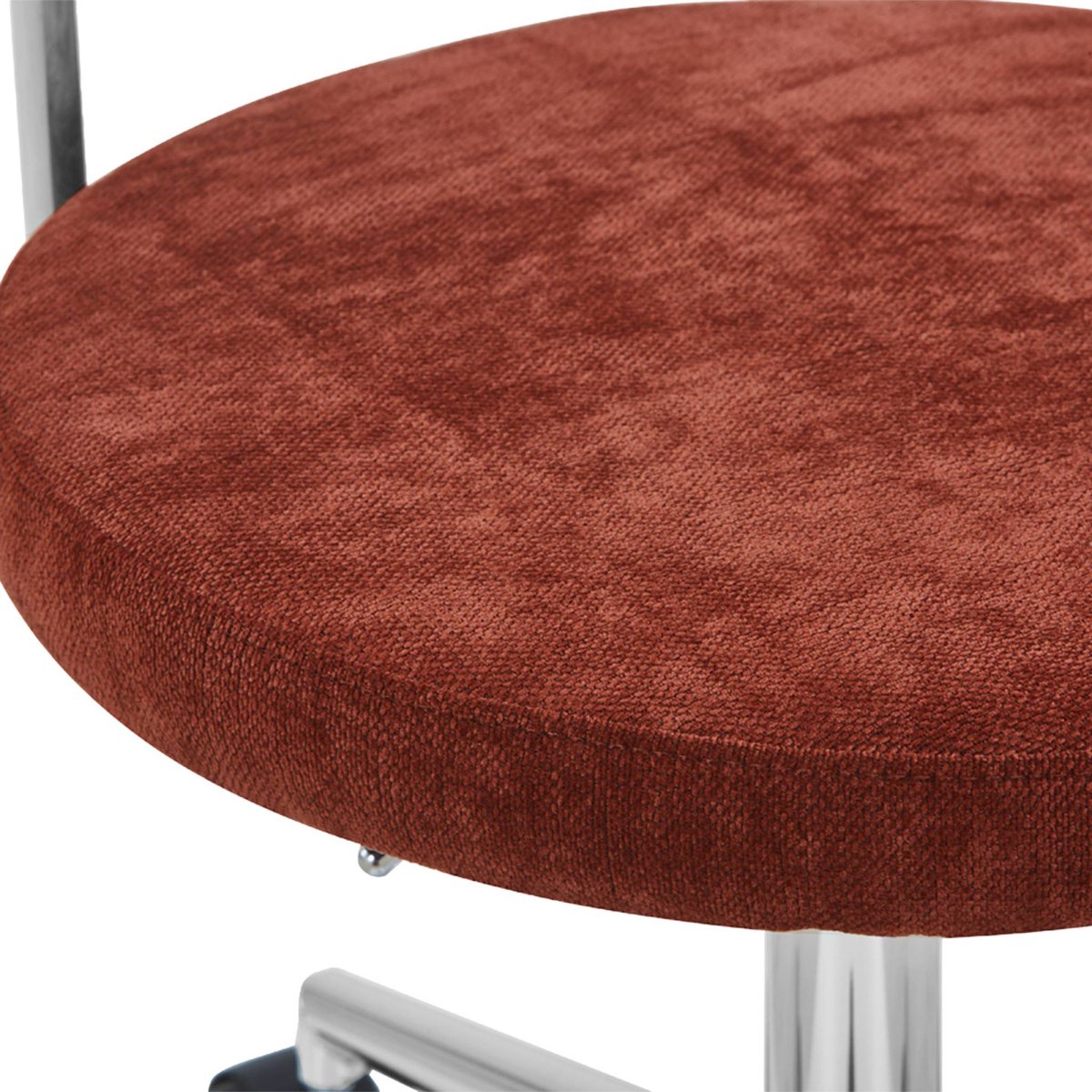 Chaise de bureau vintage à roulettes tissu ANGELA rouge, SWEEEK
