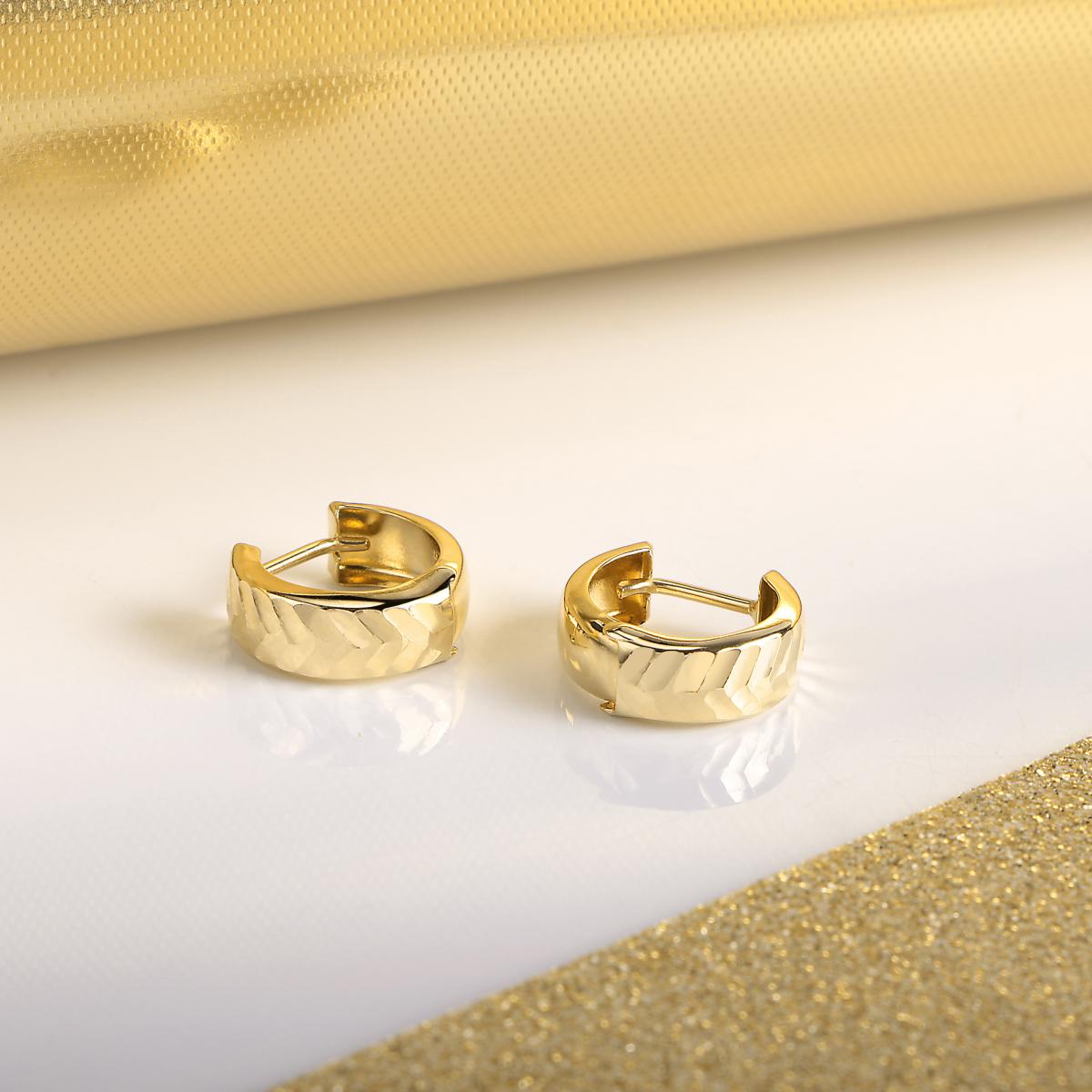 Boucles D'oreilles En Or Jaune 750 B-classic or jaune, BLUESPIRIT