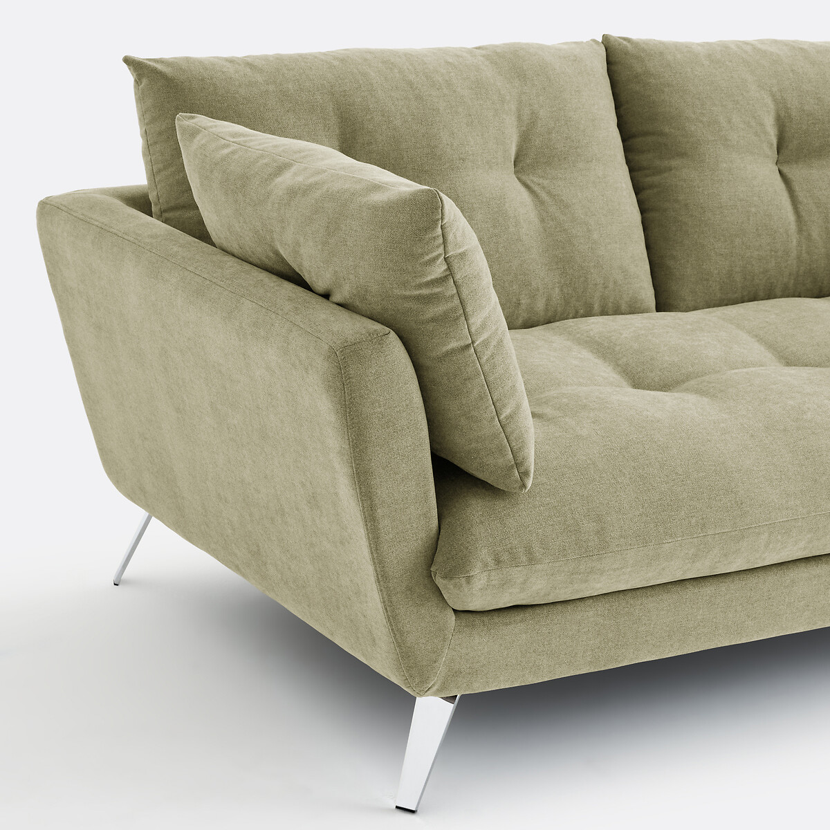 Canapé 3, 4, ou 5 places, en polyester chiné, TOMI vert eucalyptus, LA REDOUTE INTERIEURS