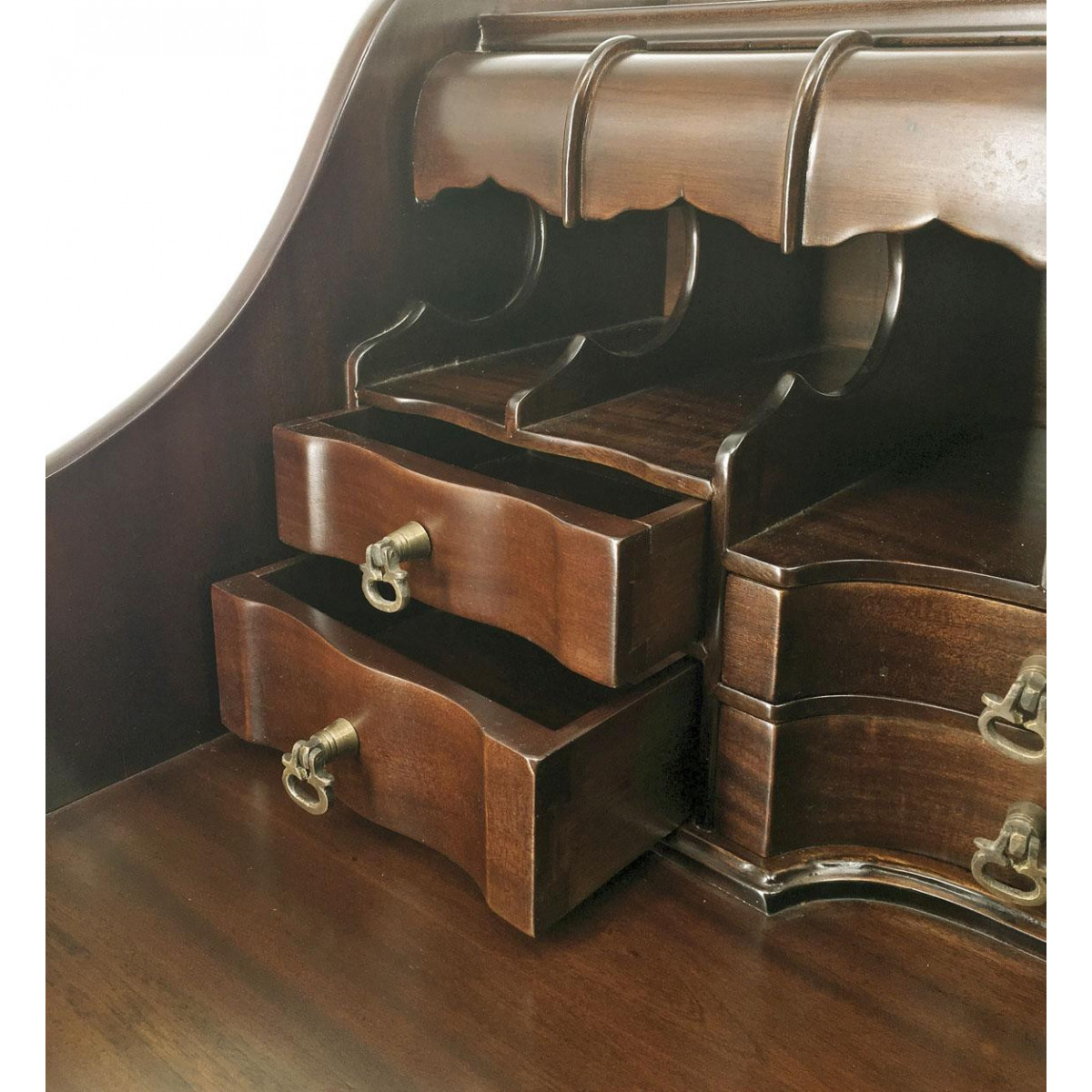 Bureau 10 tiroirs bronze - HELVINIA marron, DECORATION D’AUTREFOIS