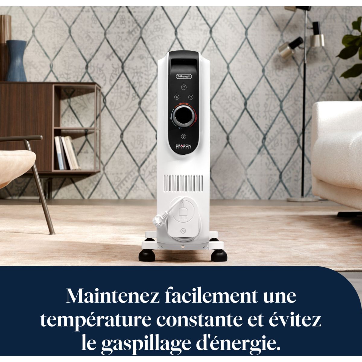Chauffage Bain d'huile TRD51025 WIFI couleur unique, DELONGHI