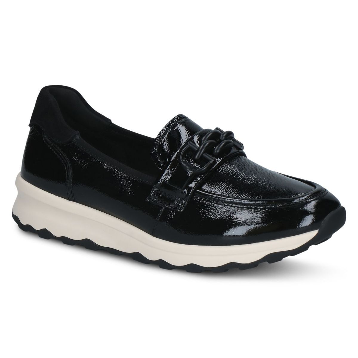 Slipper en cuir noir mat, CAPRICE