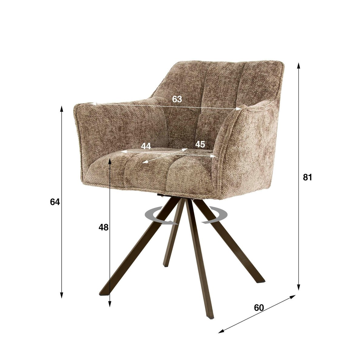 Fauteuil de table pivotant (lot de 2) MELBOURNE beige, PIER IMPORT