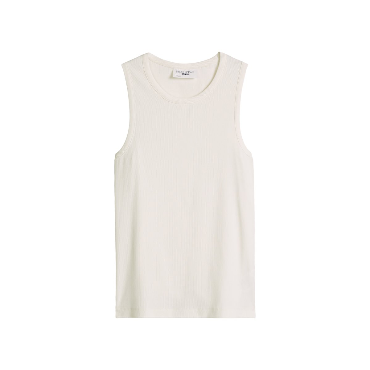 Débardeur côtelé DfC slim en coton bio mélangé blanc, MARC O’POLO DENIM
