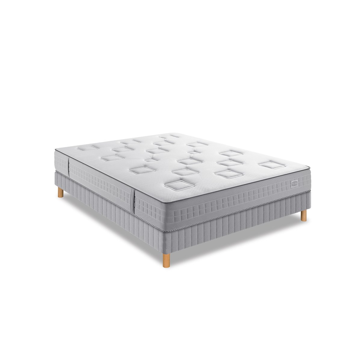Ens CHALLENGE 140x200 matelas H24 ressort ensachés, très ferme, sommier blanc, SIMMONS