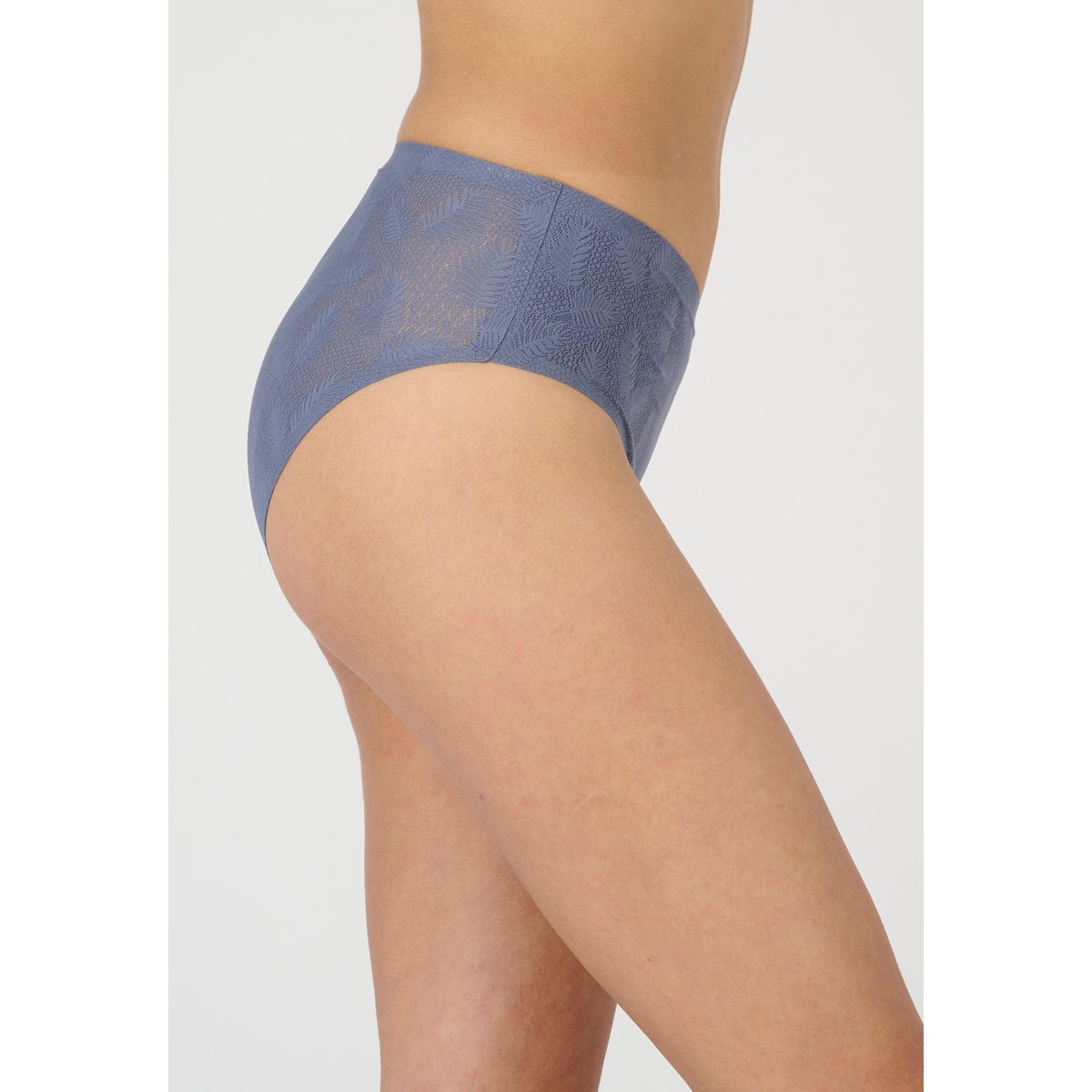 Culotte midi effet dentelle bleu nuit, DAMART