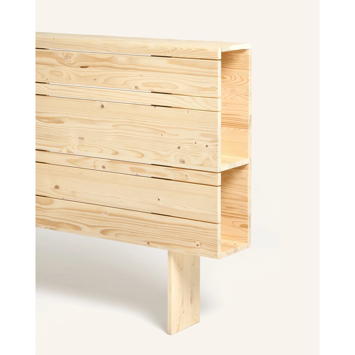 Tête de lit rangement sapin massif blanc 160 cm - CÉDRIC beige, HANNUN