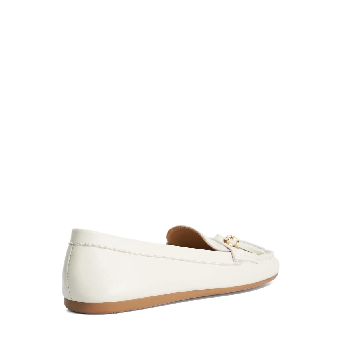 Mocassins en cuir à pampilles - GEEN white-leather, DUNE LONDON