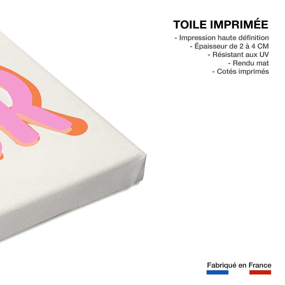 Tableau minimaliste more amore toile imprimée, HEXOA