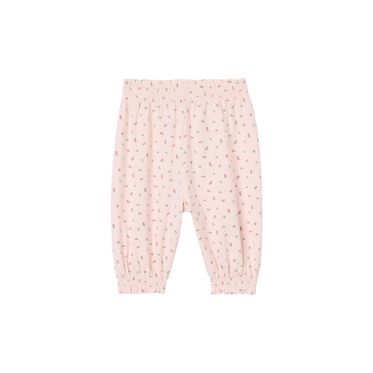 Pantalon naissance imprimé de petites fleurs rose pâle, VERTBAUDET