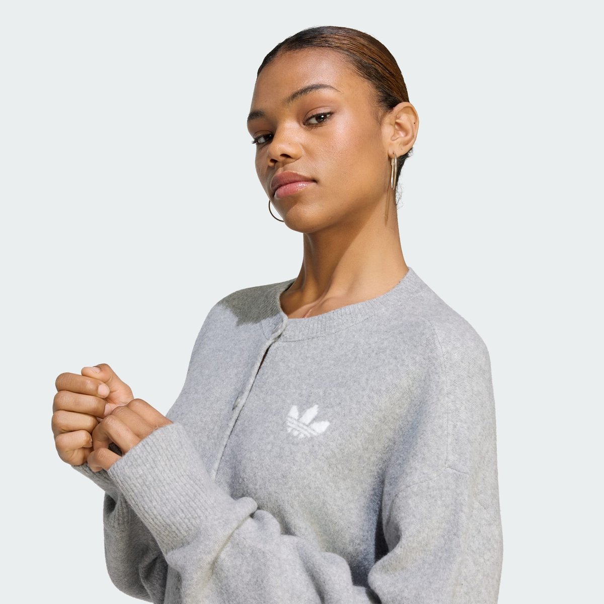 Gilet Maille Essentials Gilet Maille Essentials medium grey heather, adidas Originals