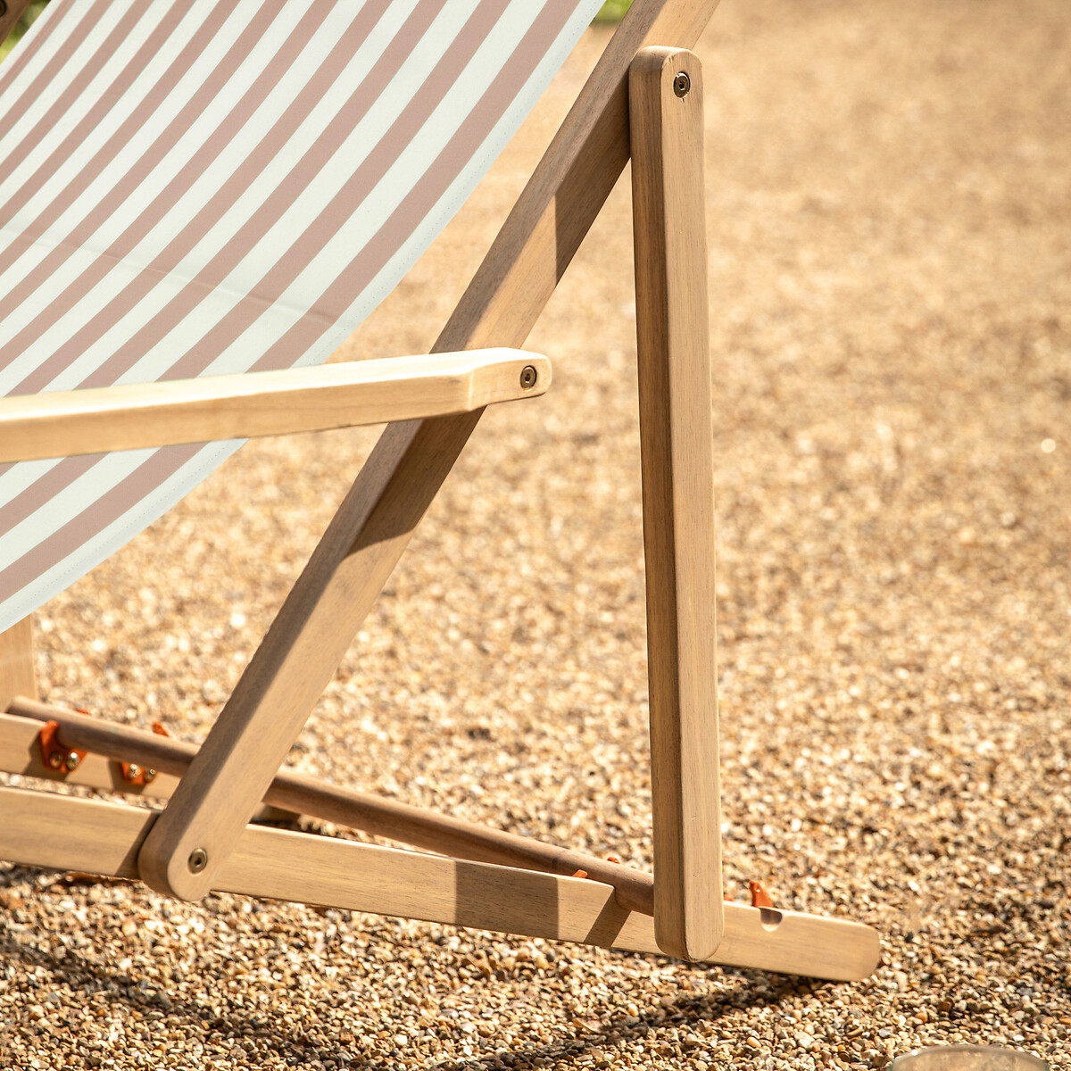 Ockley Striped Garden Deck Chair clay brown, SO'HOME