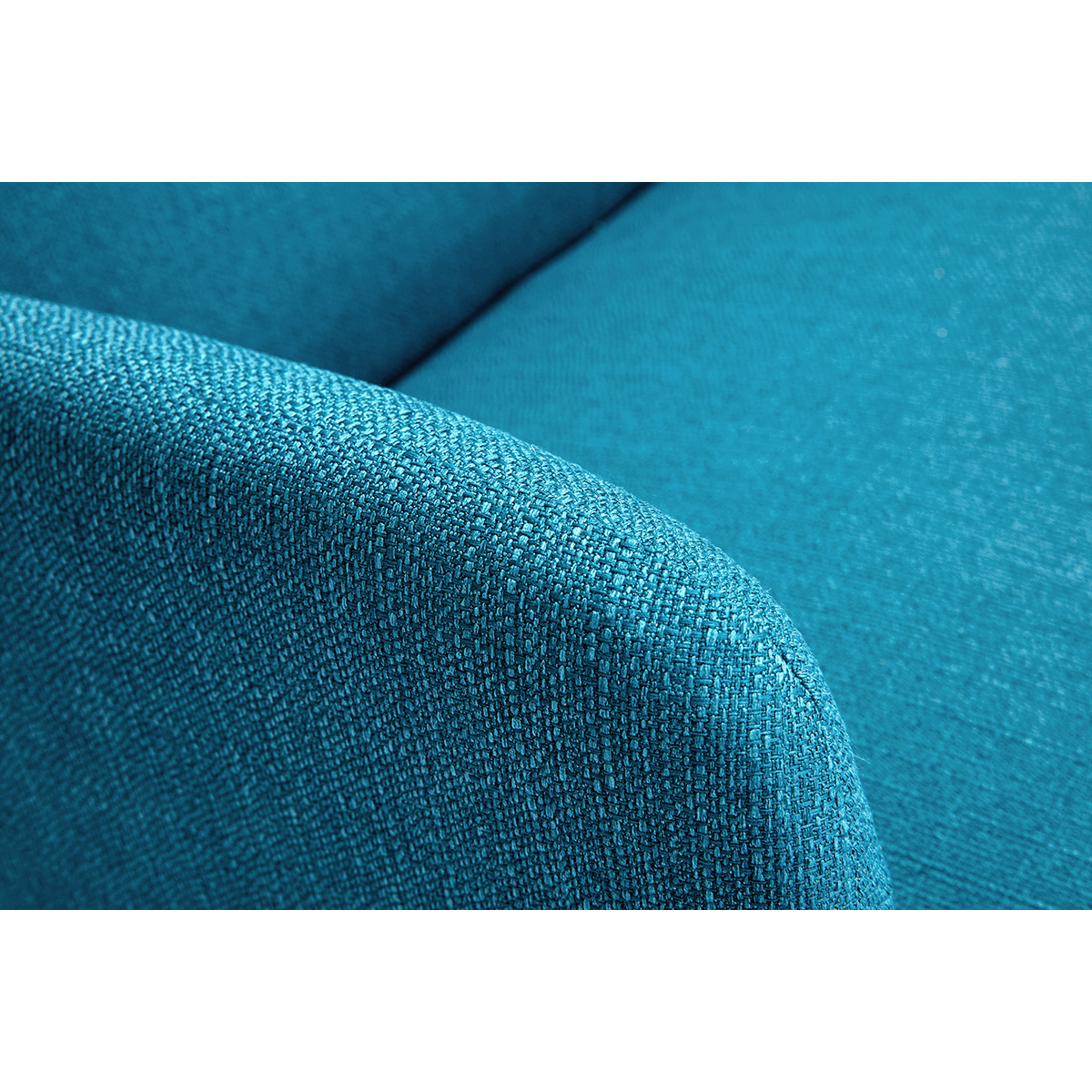 Canapé scandinave 2 places pieds bois clair ISKO bleu canard, MILIBOO