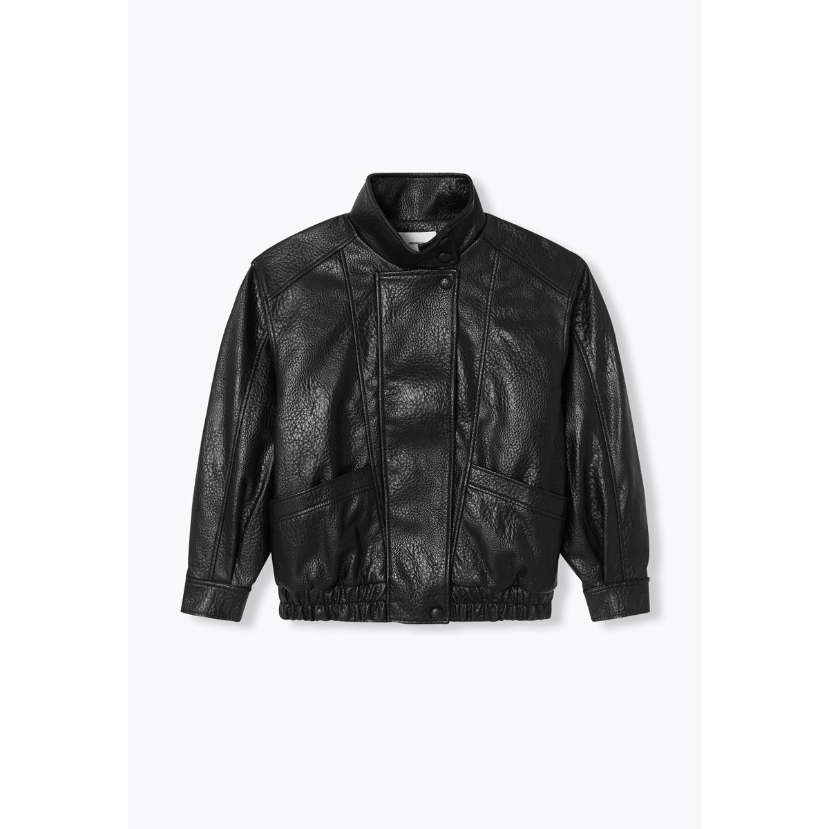 Blouson col montant en simili noir, PROMOD