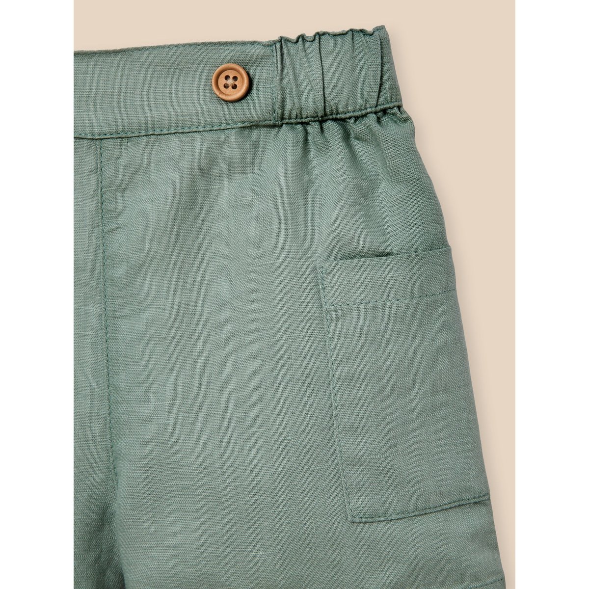Short en lin et coton celadon, CYRILLUS