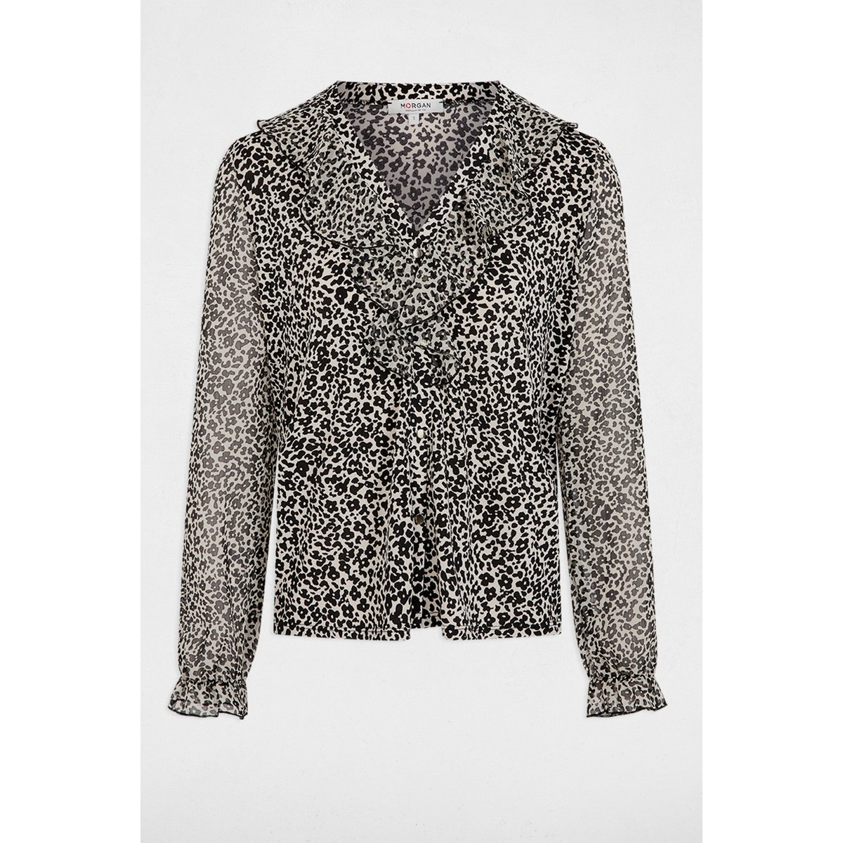 Chemise voile col v blanc, MORGAN