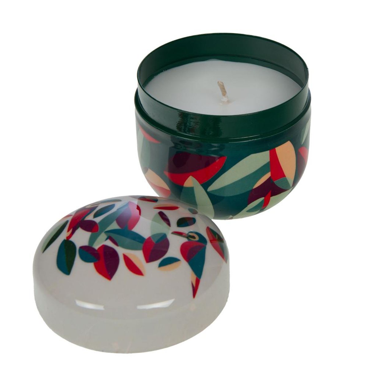 Bougie Vanina en métal H8 cm vert, AMADEUS