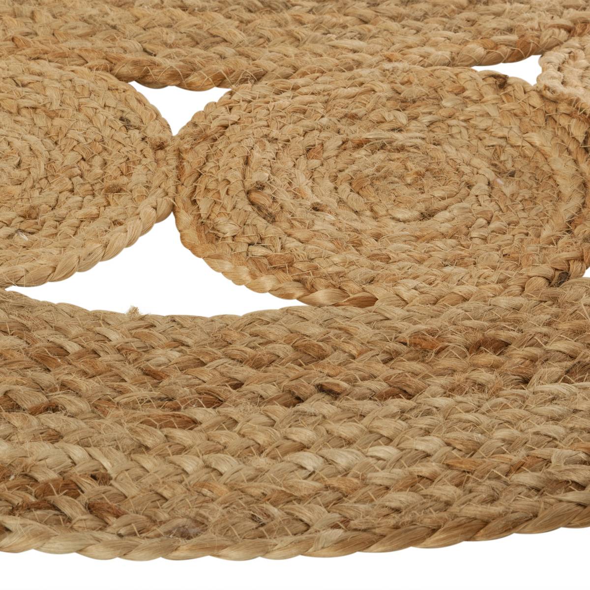 Tapis salon rond en jute ESRA beige, ATMOSPHERA