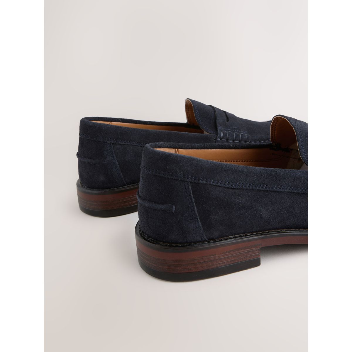 Mocassins en daim bleu marine, NEXT