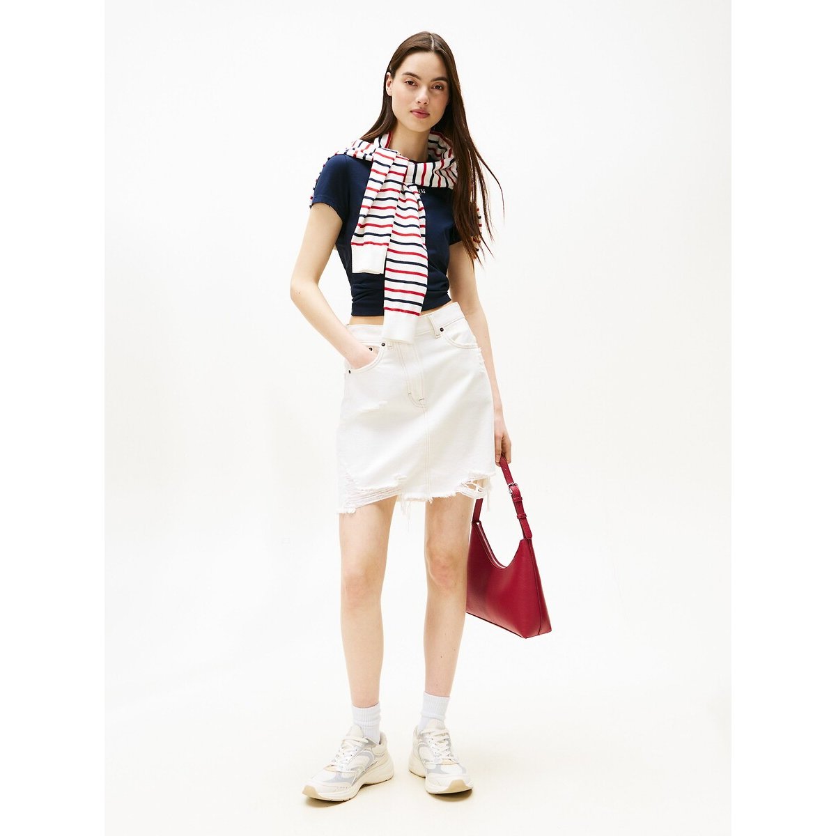 Crew Neck T-Shirt with Short Sleeves navy blue, TOMMY JEANS