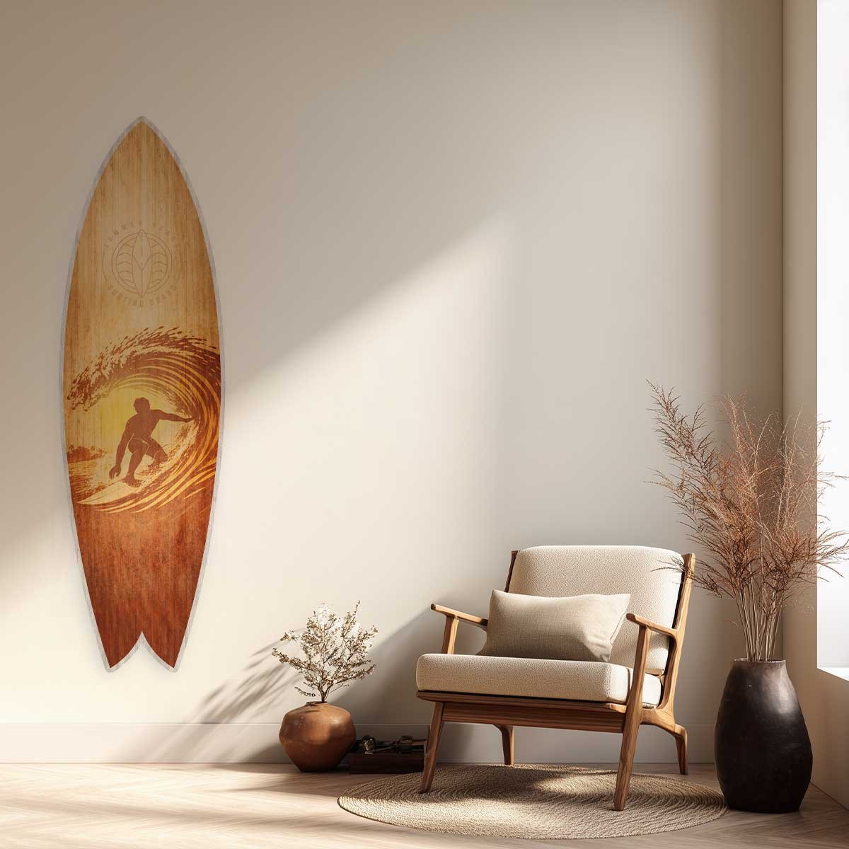 Planche de surf décorative Barrel tableau alu dibond, HEXOA