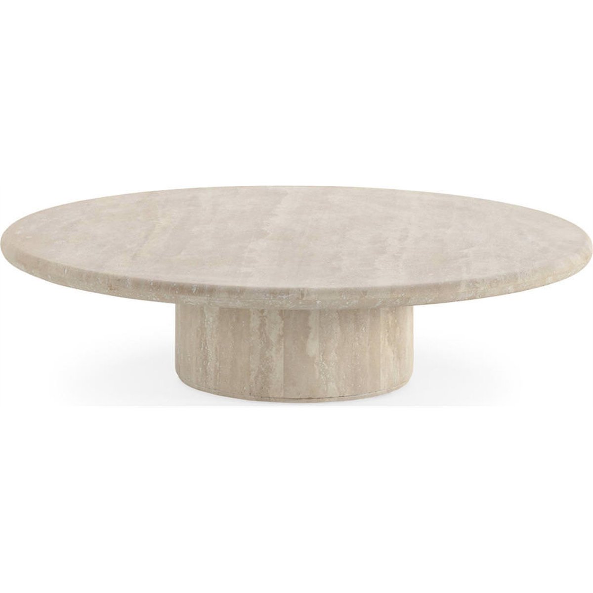 Table basse ronde en marbre travertin naturel, RECOLLECTION
