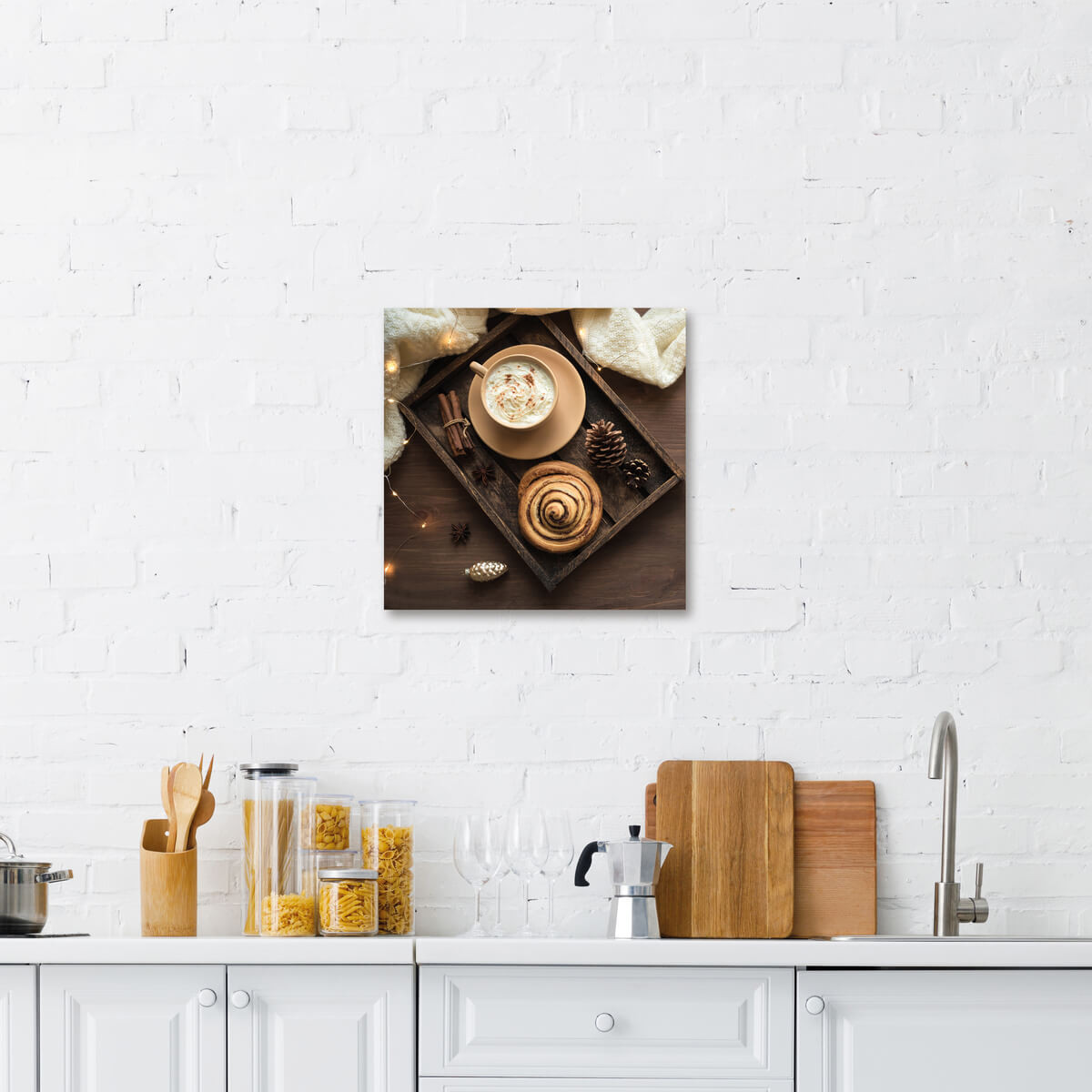 Tableau Mural Pause Sucrée CUISINE tableaux sur toile-beige, CEANOTHE