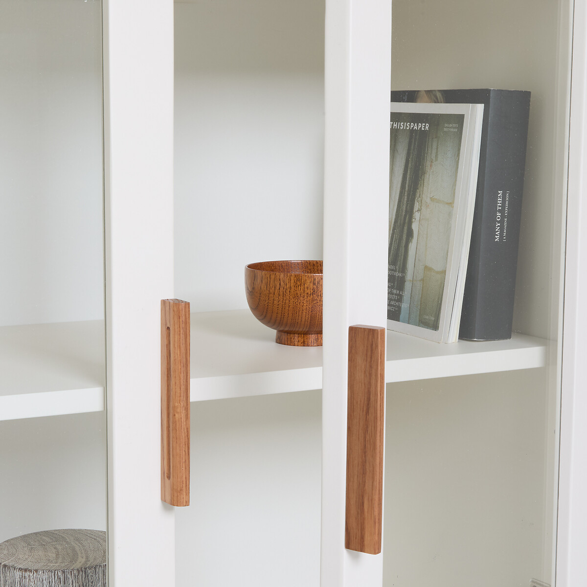 Estante/vitrine de 2 portas, A 200 cm, LUMEKO carvalho/branco, LA REDOUTE INTERIEURS