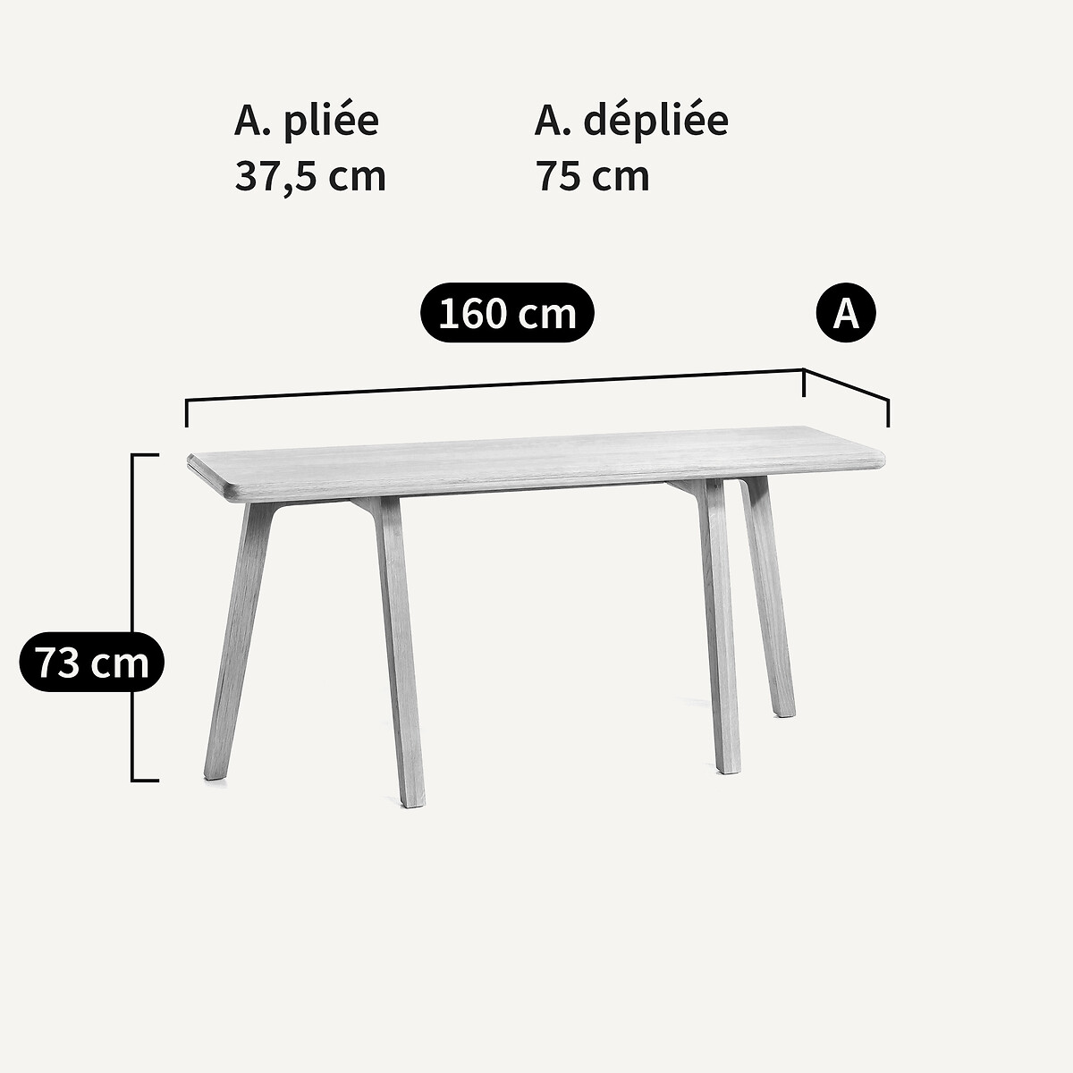 Consola mesa Diletta, comprimento 160 cm, design de Emmanuel Gallina carvalho natural, AM.PM X EMMANUEL GALLINA