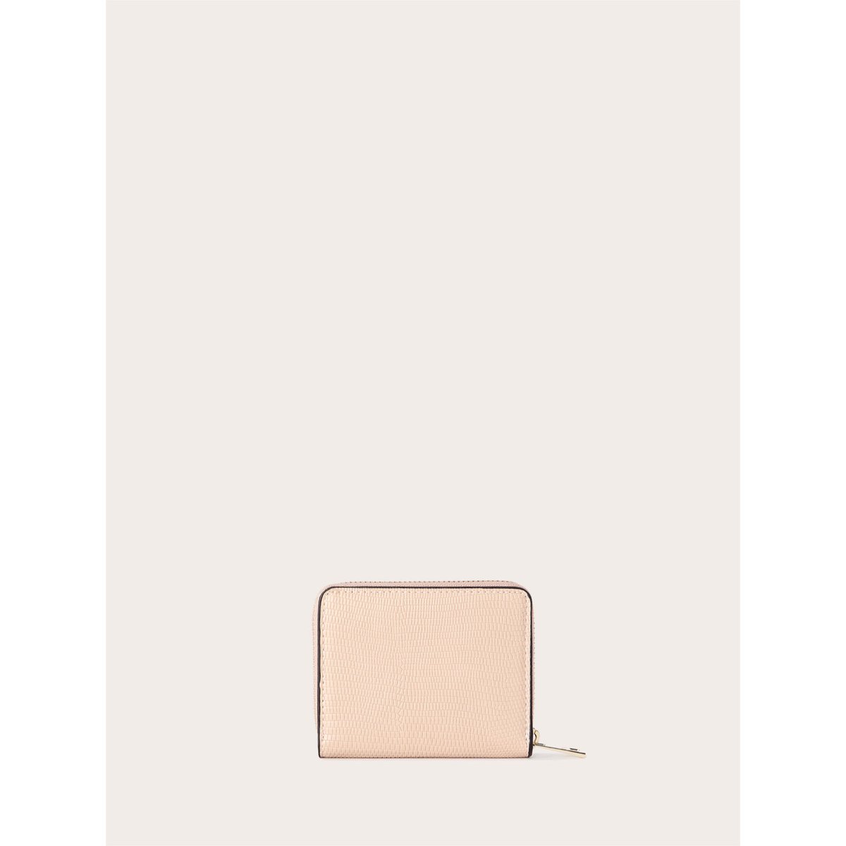 Portefeuille Zip Around petit en tissu imprimé crocodile rosa cipria, MOTIVI