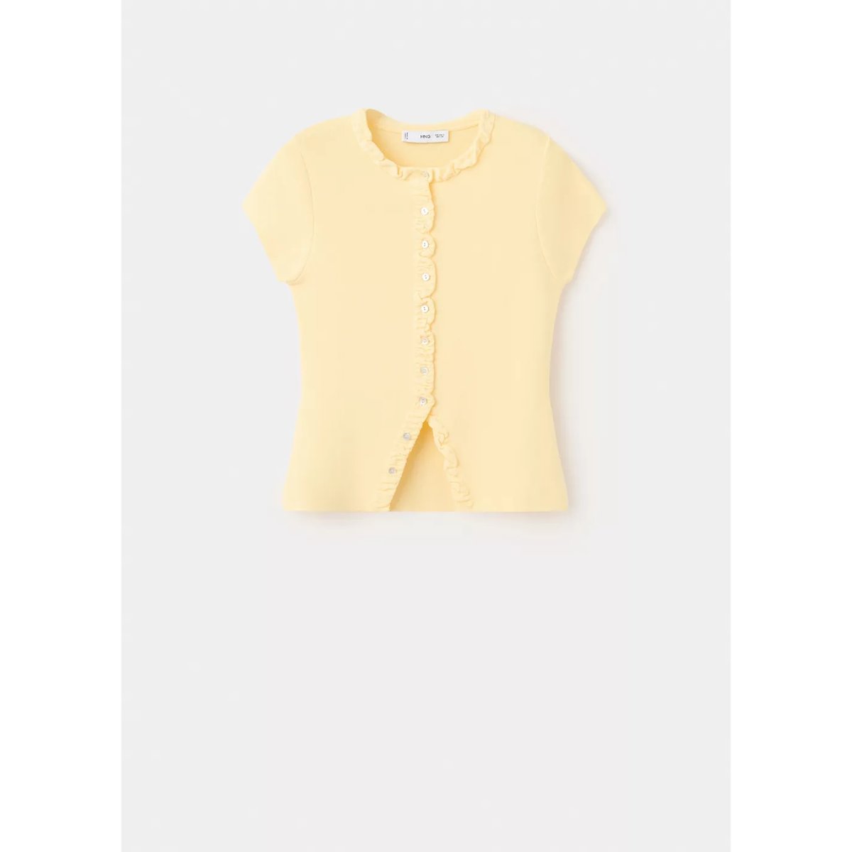 Pull-over maille fine boutons vanille, MANGO