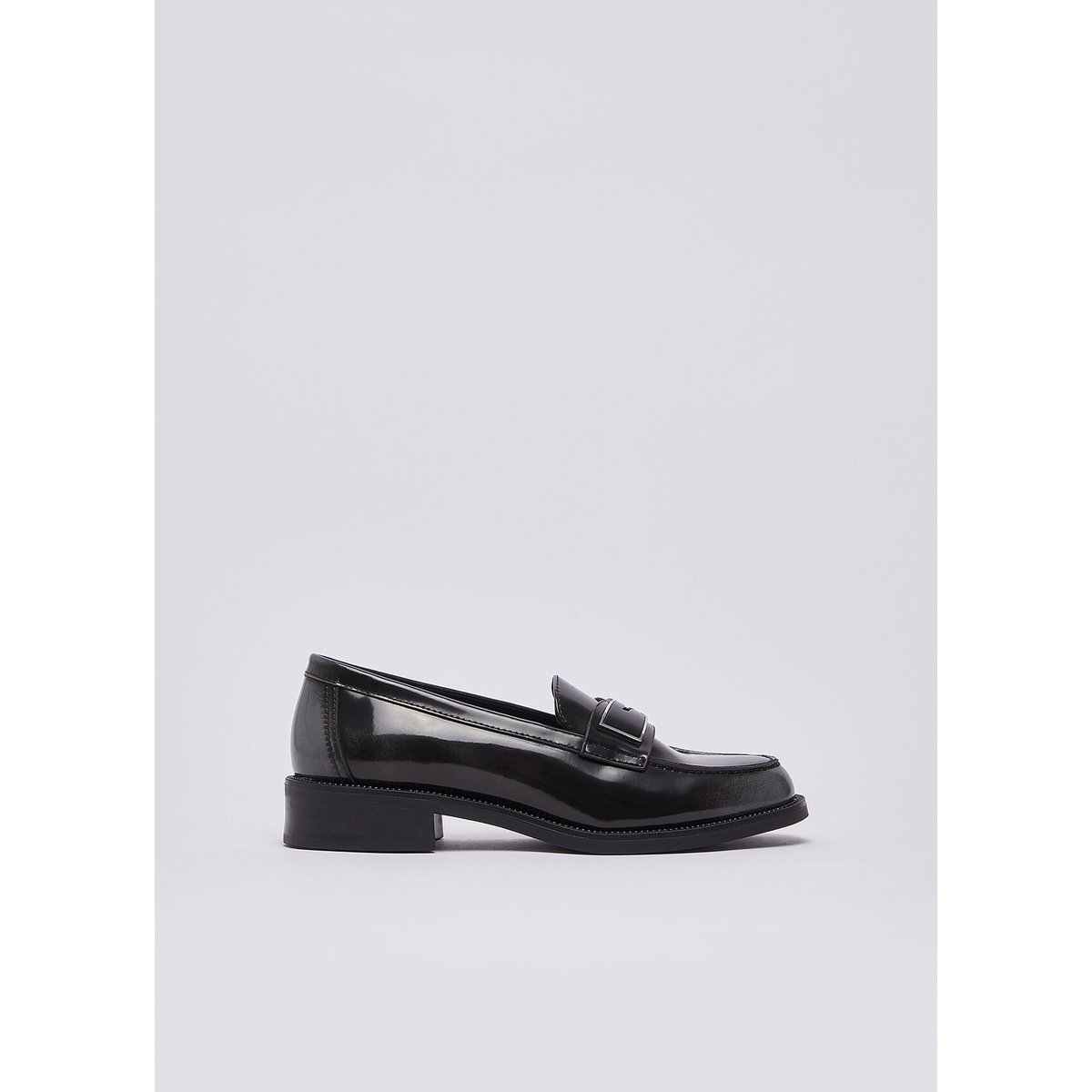 Mocassins en cuir brossée noir et gris, LIU JO