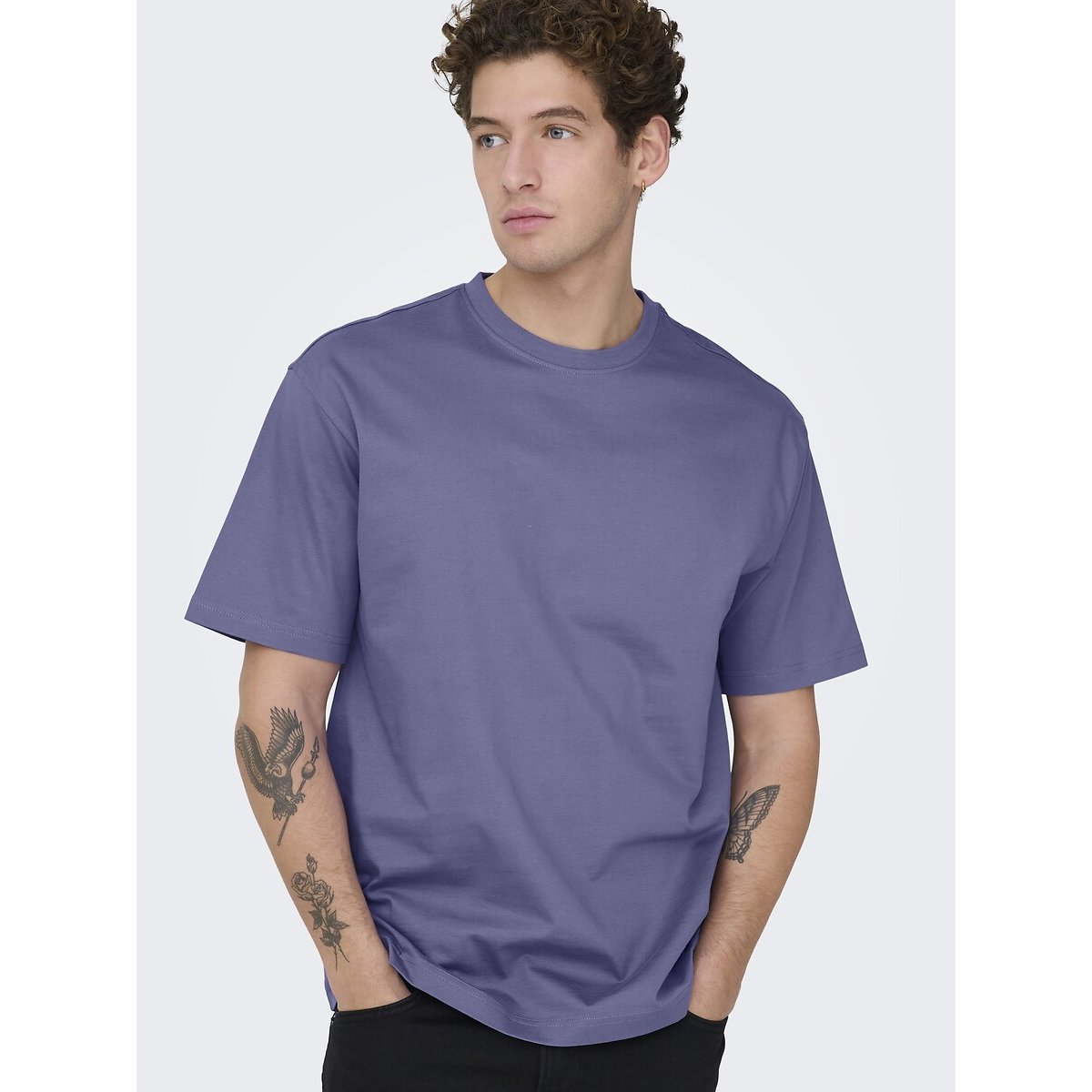T-shirt col rond ample twilight purple, ONLY & SONS