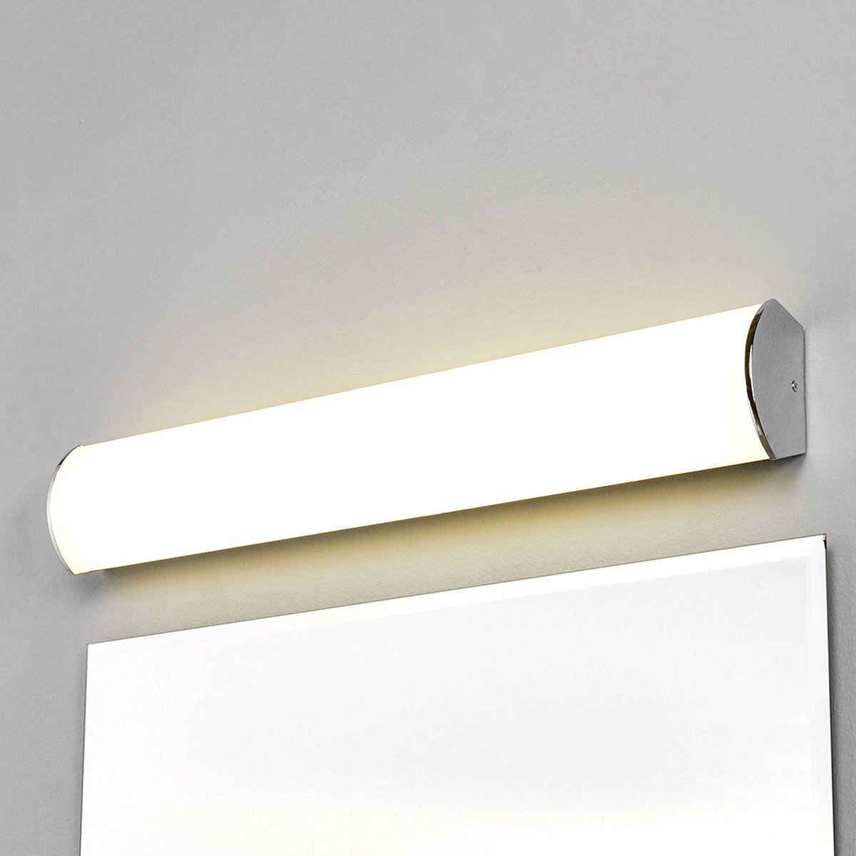 Applique en métal moderneLED, Elanur blanc satiné, chrome, LINDBY