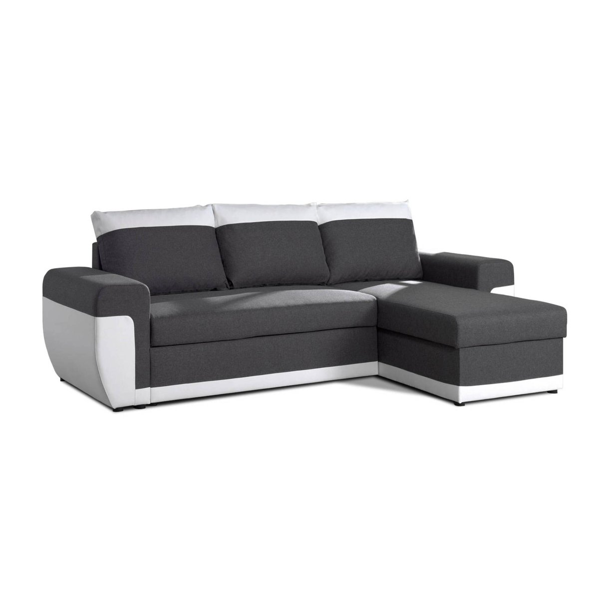 Canapé d'Angle réversible 4 places - MILAN blanc / gris, BEST MOBILIER