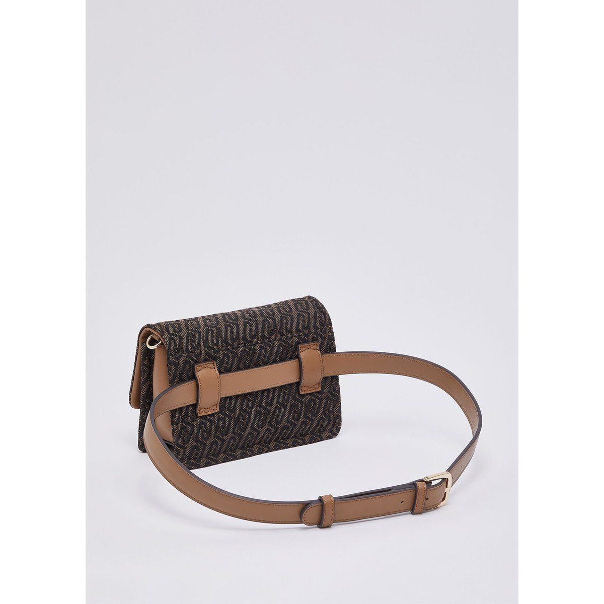 Sac banane monogramme jacquard marron foncé, LIU JO