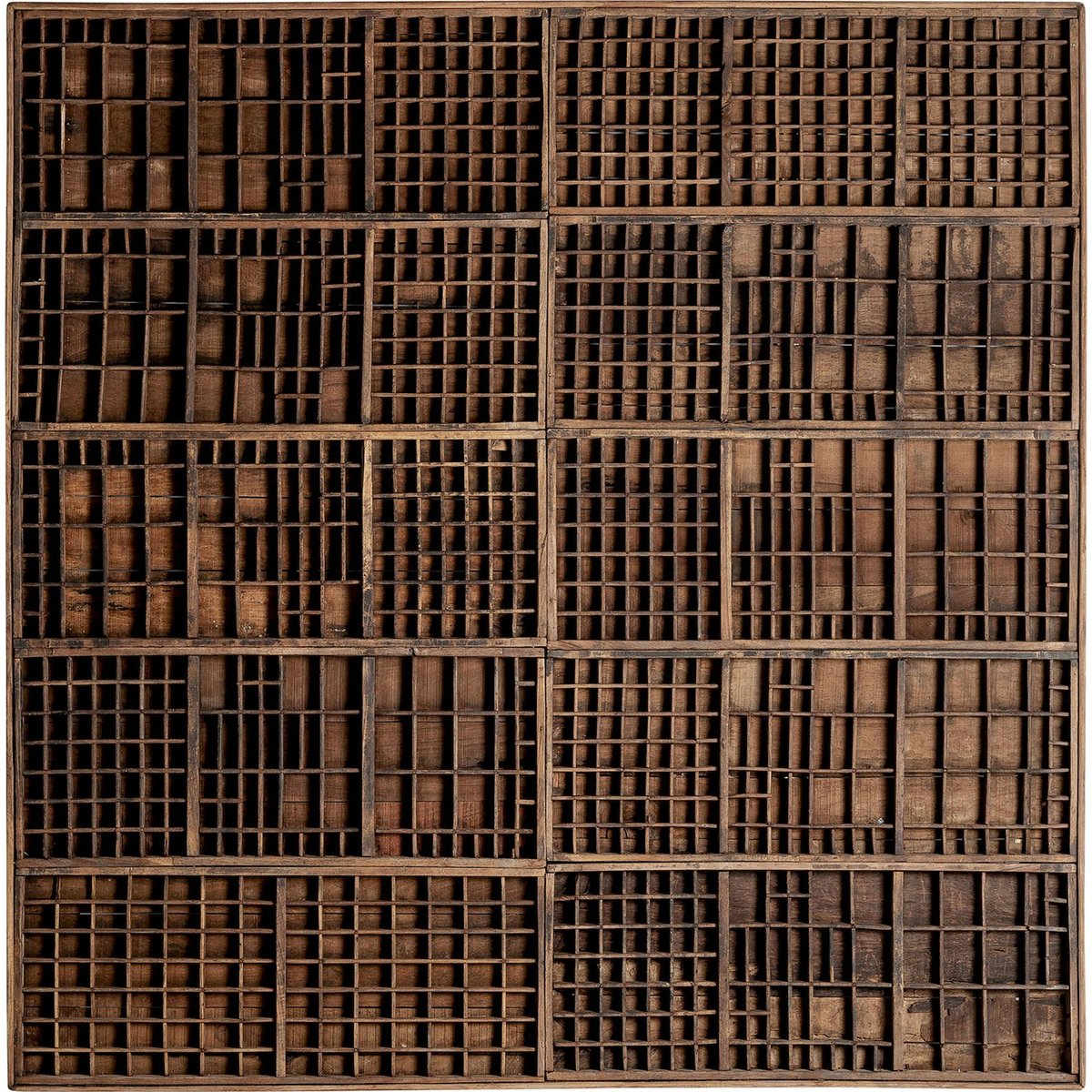 Panneau mural ethnique en bois récupéré marron finition naturelle, RECOLLECTION