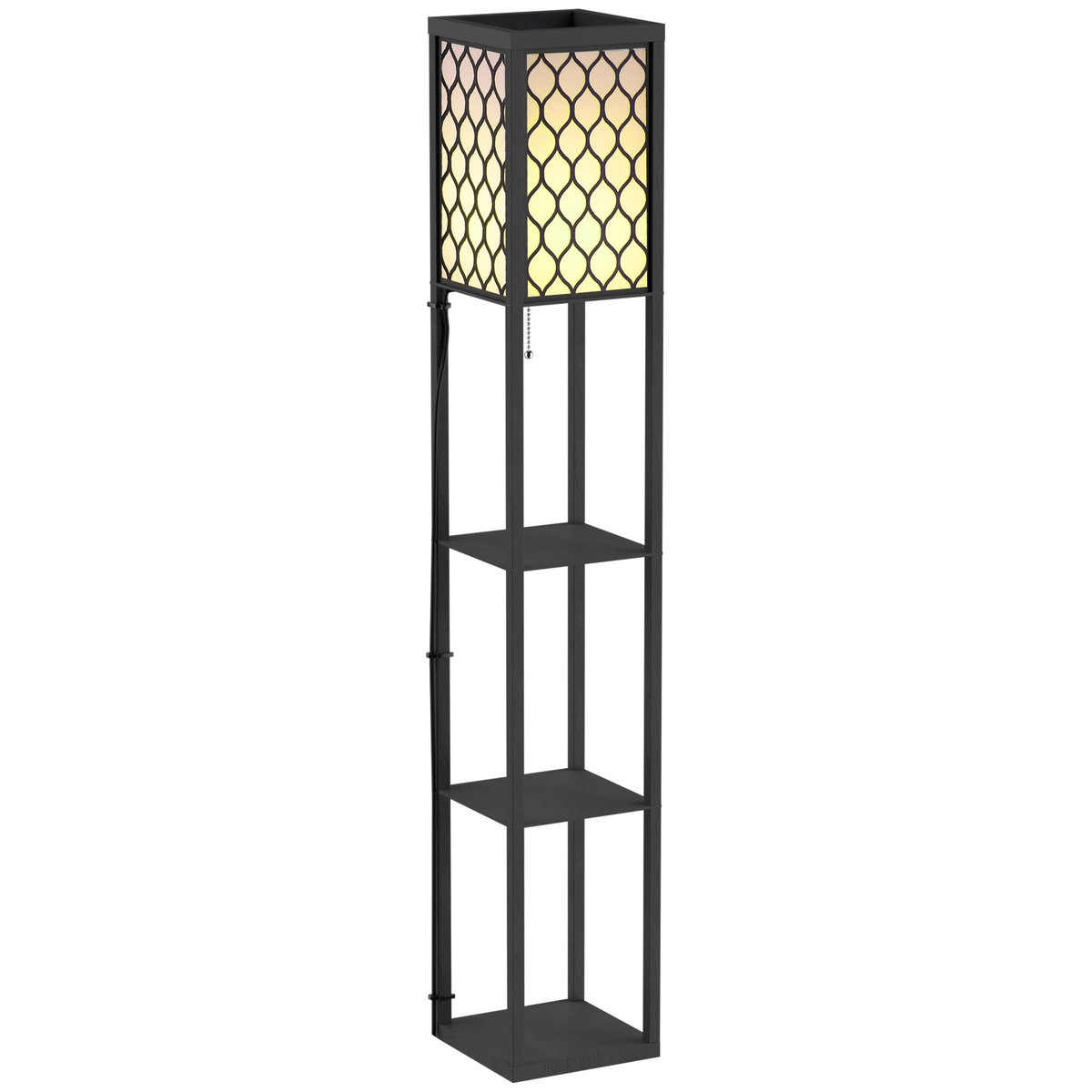Lampadaire MDF Noir noir, HOMCOM