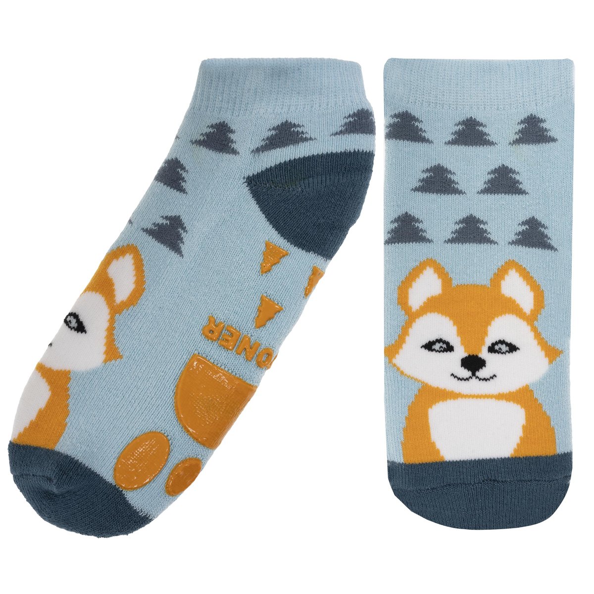 Chaussettes anti-dérapantes coton, picots antidérapants bleu, ISOTONER