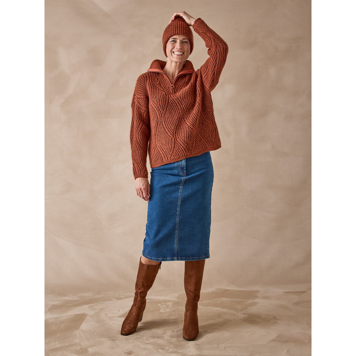 Pull camionneur fantaisie et bonnet potiron, DAXON