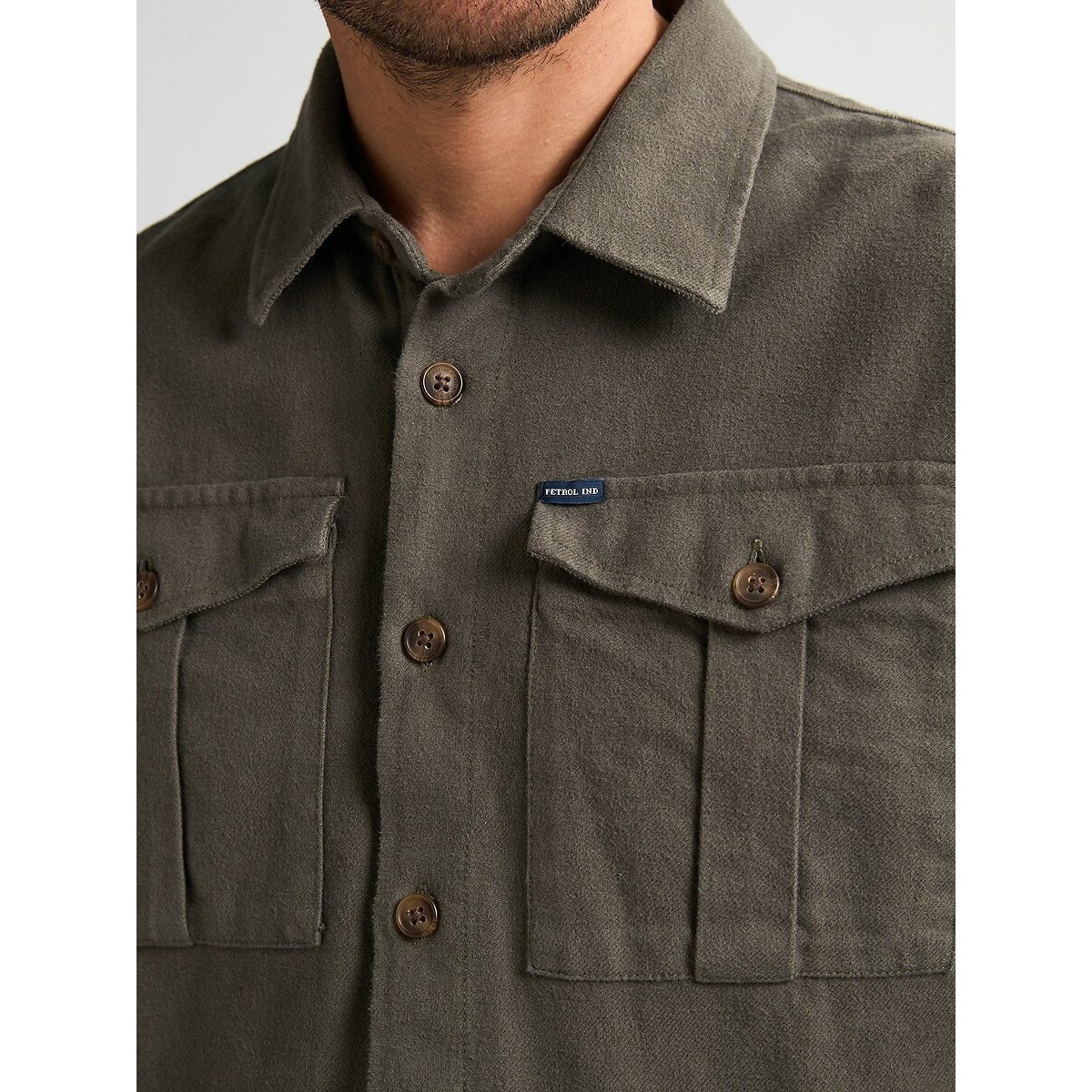 Long Sleeve Shirt khaki, PETROL INDUSTRIES