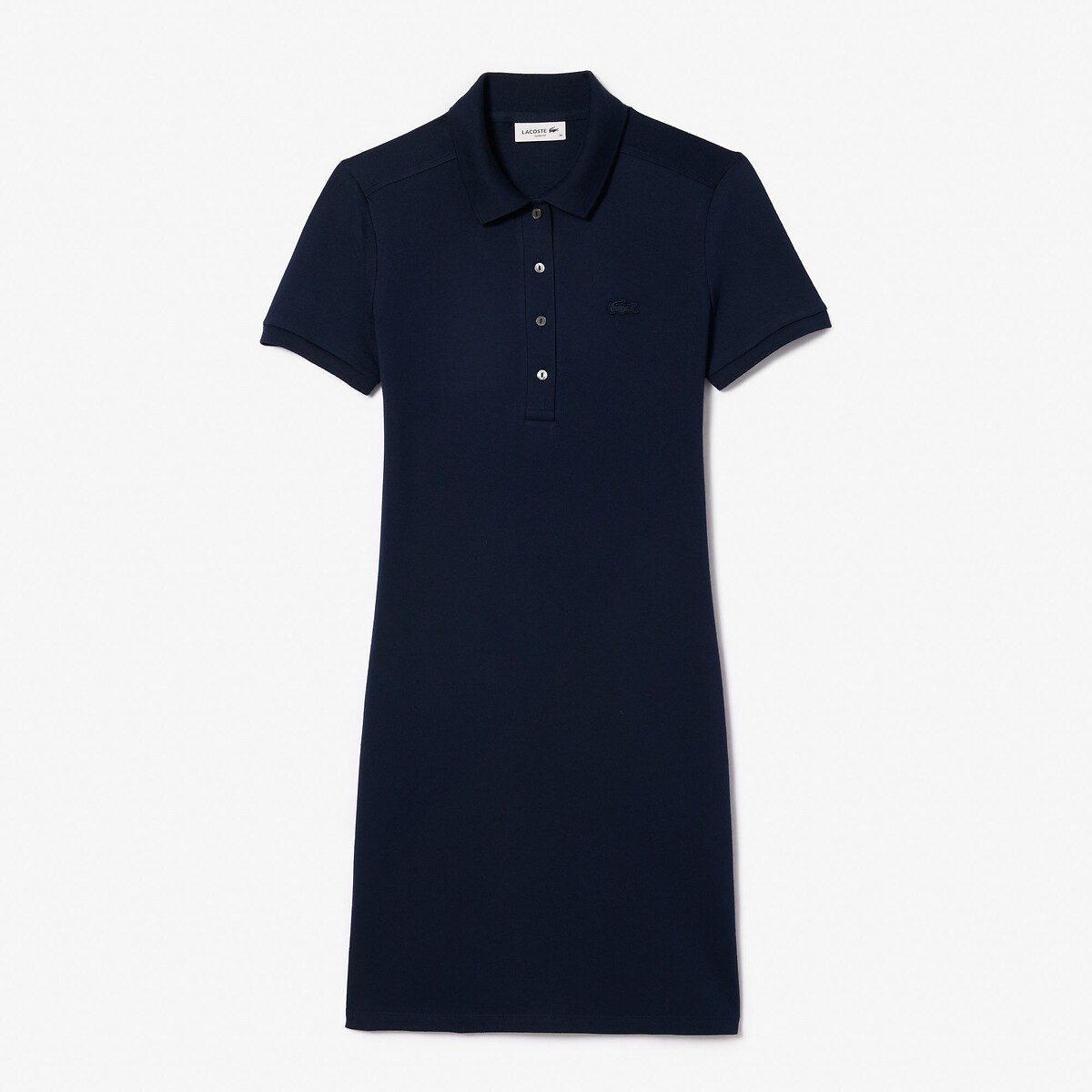 Mini Shift Dress with Short Sleeves navy blue, LACOSTE