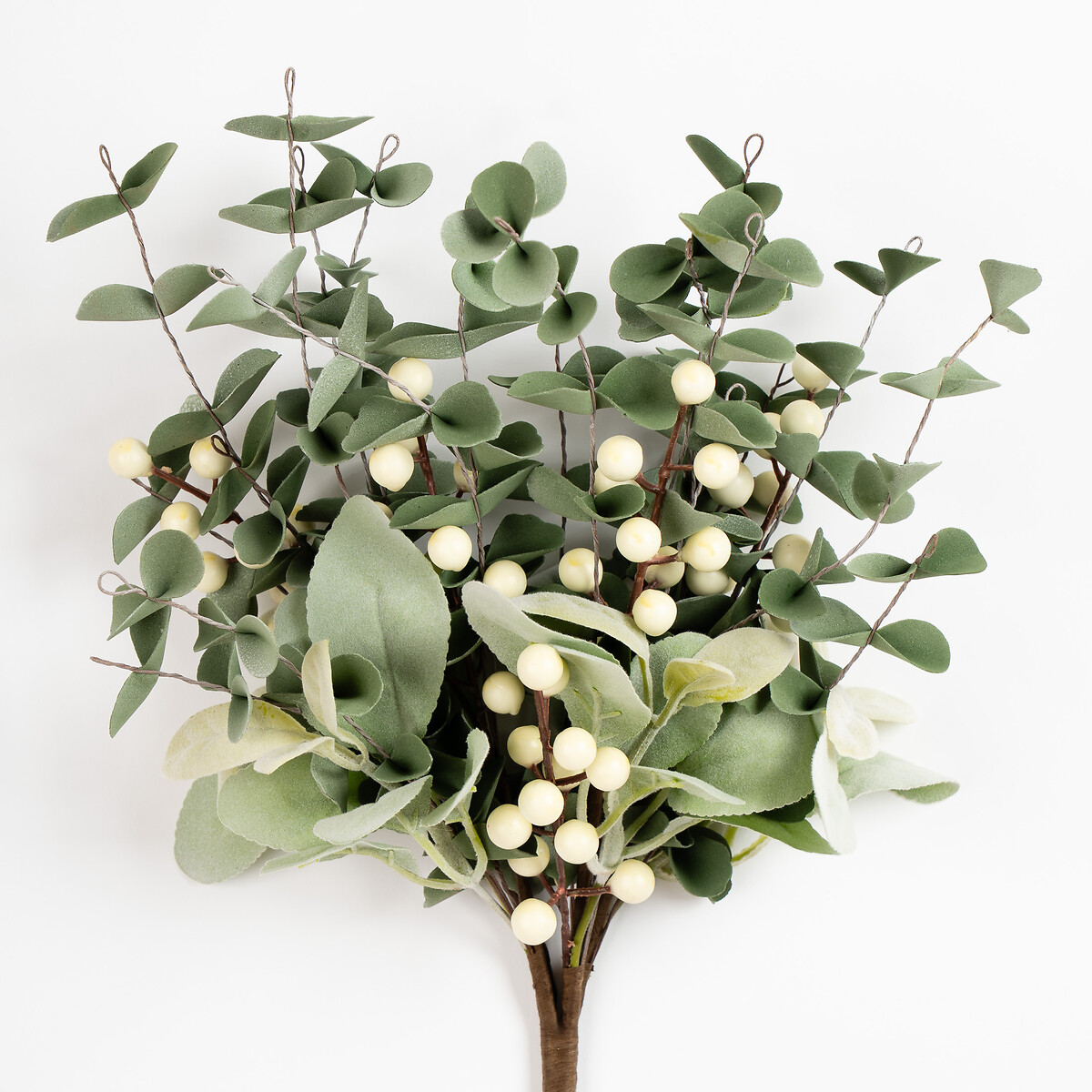43cm Eucalyptus, Lambs Ear & Berry Bundle green, SO'HOME