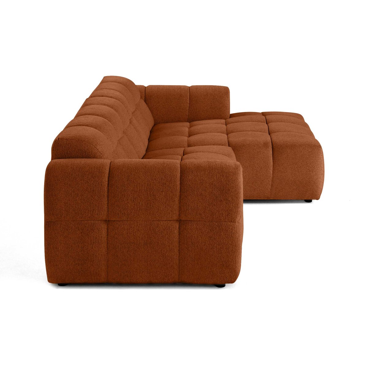 Canapé d'angle droit 4 places, tissu texturé, RAY rouille, BEST MOBILIER