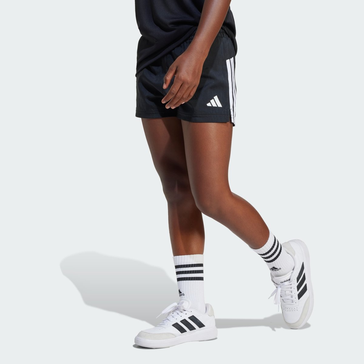 Short 3 Bandes Train Essentials Enfants Short 3 Bandes Train Essentials Enfants black / white, ADIDAS SPORTSWEAR