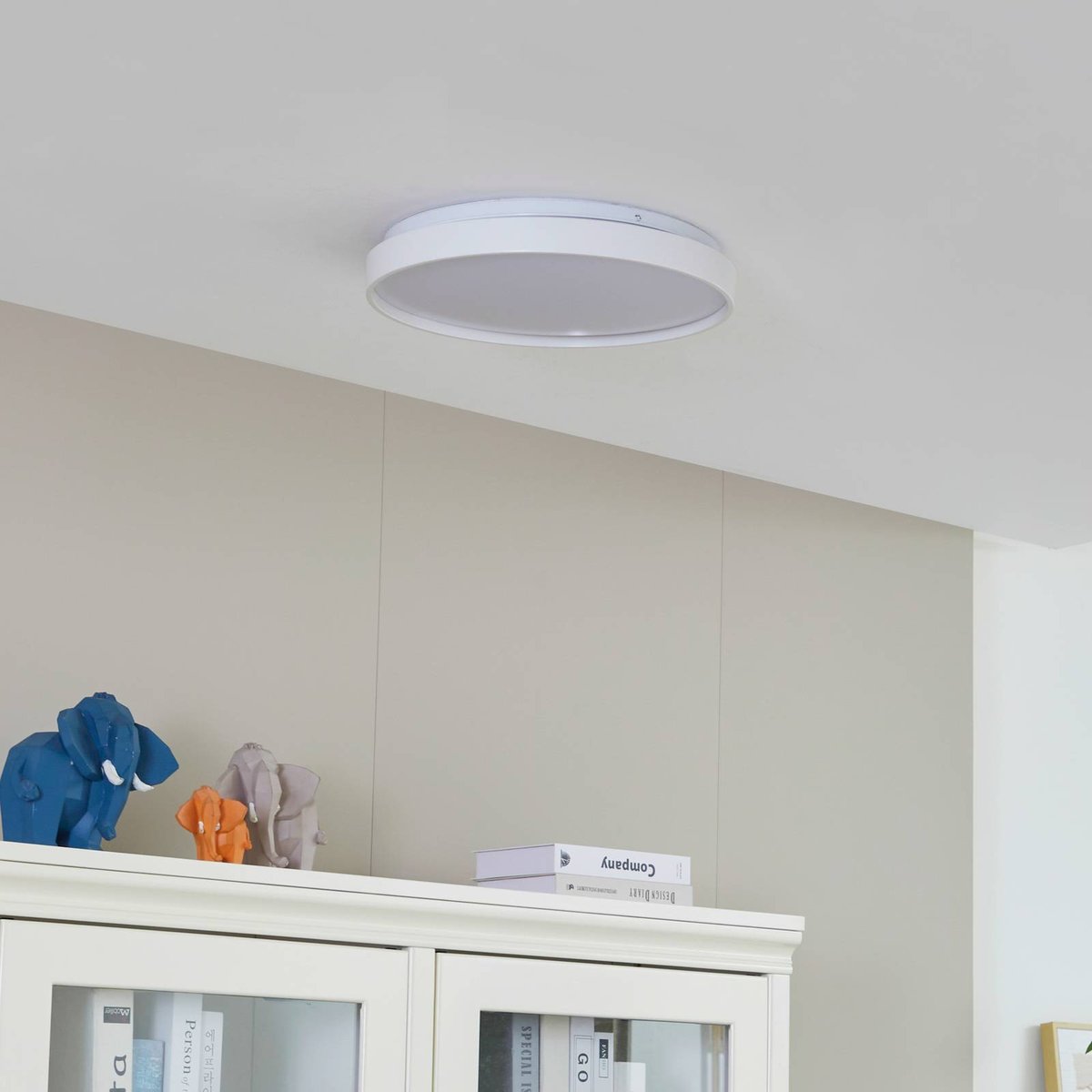 Plafonnier connecté  moderneLED, Mirren blanc, LINDBY